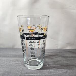 Vintage Libbey 16oz Pint Glass "Mixed Drink / Cocktail Recipe Glass